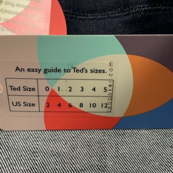 Ted Baker Embroidered Dark Wash Denim Belted Dress NWT - Picture 6 of 7